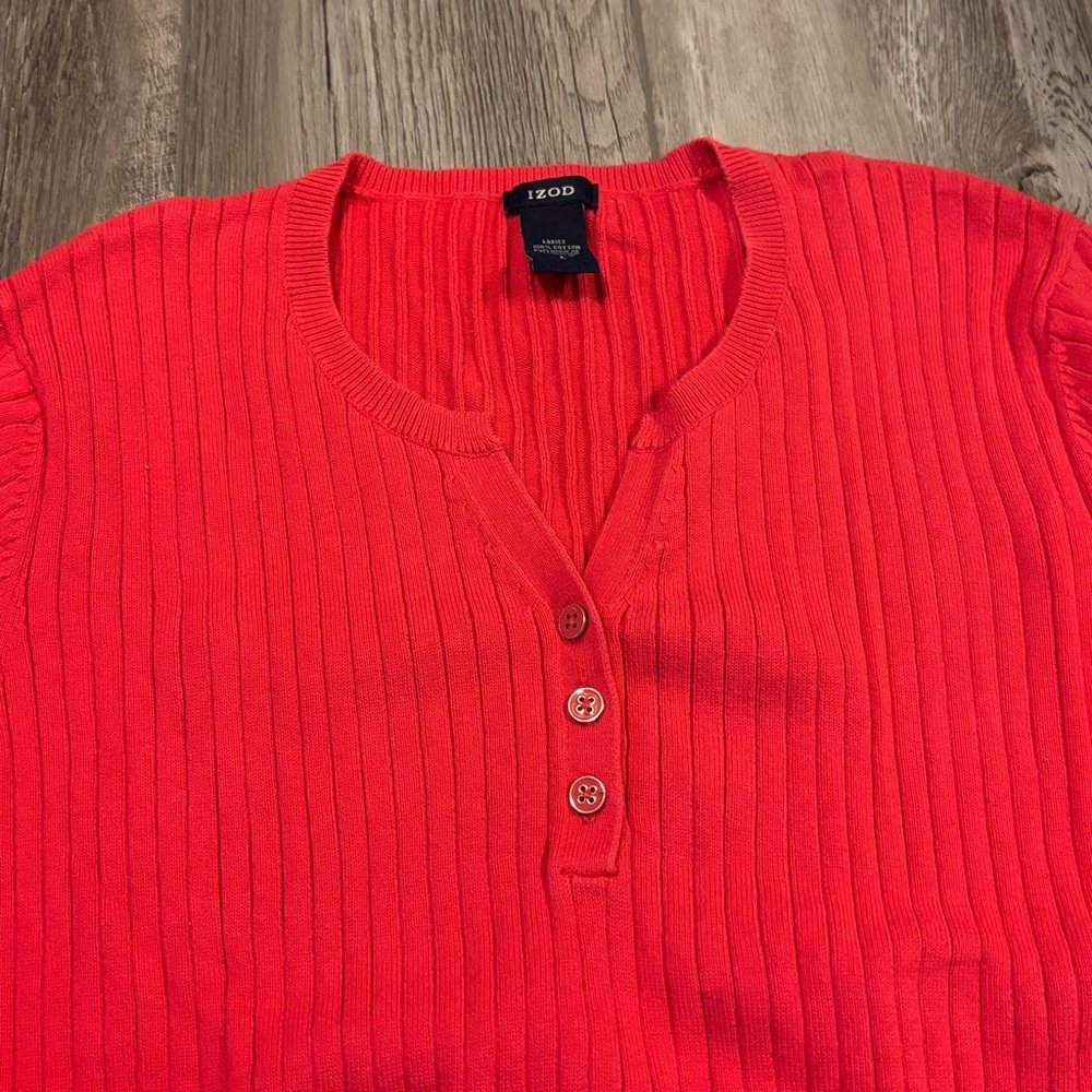 💕IZOD💕 Pink Ribbed Sweater - Picture 2 of 5